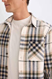 DeFacto Regular Fit Polo Yaka Kareli Flanel Uzun Kollu Gömlek E2763AX24WNBG193