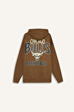 DeFactoFit NBA Chicago Bulls Oversize Geniş Kalıp Kapüşonlu Sırt Baskılı Kalın Sweatshirt D3243AX24WNBN315