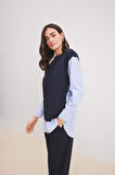 DeFacto Bisiklet Yaka Çizgili Gömlek Görünümlü Sweatshirt Tunik E1393AX25SPNV243