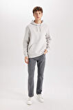 DeFacto Regular Fit Kapüşonlu Kanguru Cepli İçi Yumuşak Tüylü Basic Düz Sweatshirt X8283AZ25SPGR184