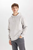 DeFacto Regular Fit Kapüşonlu Kanguru Cepli İçi Yumuşak Tüylü Basic Düz Sweatshirt X8283AZ25SPGR184
