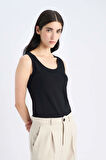 DeFacto Slim Fit Dar Kesim Basic Düz Bisiklet Yaka Siyah Atlet I1059AZ25SMBK81