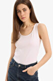 	Slim Fit Dar Kesim U Yaka Basic Düz Atlet