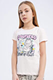 Kız Çocuk Garfield Pijama Takımı Kısa Kollu Üst Beli Lastikli Uzun Alt