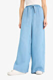 Pull On Wide Leg Yüksek Bel Uzun Yumuşak Jean Yıkamalı Pantolon