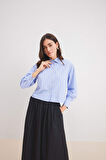 DeFacto Relax Fit Çizgili Poplin Uzun Kollu Gömlek E1261AX25SPNV248