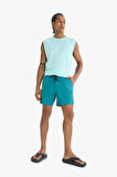 DeFactoFit Baskılı Esnek Dokulu Kısa Boy Sporcu Deniz Şortu C5138AX25HSGN194
