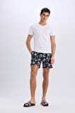 DeFactoFit Regular Fit Baskılı Esnek Dokulu Diz Boyu Sporcu Deniz Şortu B5994AX25HSBK81