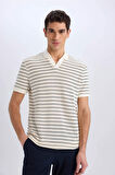 DeFacto Regular Fit Polo Yaka Çizgili Triko Kısa Kollu Tişört C4150AX25SMIN250