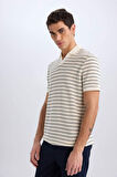 DeFacto Regular Fit Polo Yaka Çizgili Triko Kısa Kollu Tişört C4150AX25SMIN250