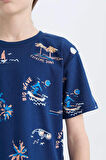 Erkek Çocuk Pijama Takımı Desenli Kısa Kollu Üst Şort