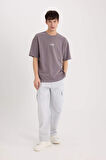 DeFacto Boxy Fit Bisiklet Yaka Ütü Gerektirmeyen Nefes Alabilen Baskılı Kısa Kollu Ağır Kumaş Tişört D5518AX25SPPR333
