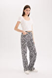 DeFacto Straight Fit Gabardin Pantolon Zebra Desenli Normal Bel Standart Boy E4134AX25SPBK27