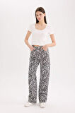 DeFacto Straight Fit Gabardin Pantolon Zebra Desenli Normal Bel Standart Boy E4134AX25SPBK27