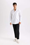 DeFacto Twill Chino Kumaş Pantolon Slim Fit Dar Kesim Dar Paça Basic Düz Cepli B2091AX24AUBK81