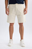 %100 Pamuk Regular Fit Gabardin Bermuda Şort
