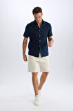%100 Pamuk Regular Fit Gabardin Bermuda Şort