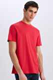 DeFacto %100 Pamuk New Regular Fit Bisiklet Yaka Basic Düz Kısa Kollu Tişört V7699AZ25SPRD33