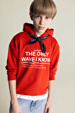 DeFacto Erkek Çocuk Oversize Geniş Kalıp Kapüşonlu Baskılı Sweatshirt D7399A825SPRD65