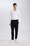 DeFacto Okula Dönüş Modern Fit Polo Yaka Dokulu Uzun Kollu Gömlek E0475AX24AUWT34