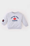 Erkek Bebek Regular Fit Bisiklet Yaka Slogan Baskılı Sweatshirt Kumaşı Sweatshirt