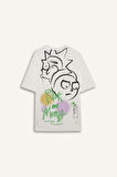 DeFacto %100 Pamuk Rick and Morty Comfort Regular Fit Rahat Kalıp Bisiklet Yaka Sırt Baskılı Kısa Kollu Tişört B5369AX25SPER105