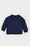 Erkek Bebek Bisiklet Yaka Dinazor Baskılı Sweatshirt