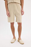DeFacto %100 Pamuk Relax Fit Müslin Cepli Basic Düz Bermuda Şort C7589AX25SMBG695