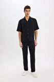 DeFacto %100 Pamuk Relax Fit Rahat Kesim Yazlık Müslin Kısa Paça Pamuklu Jogger Pantolon D6144AX25SMBK81