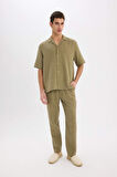 DeFacto %100 Pamuk Relax Fit Rahat Kesim Yazlık Müslin Kısa Paça Pamuklu Jogger Pantolon D6144AX25SMKH436