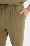 DeFacto %100 Pamuk Relax Fit Rahat Kesim Yazlık Müslin Kısa Paça Pamuklu Jogger Pantolon D6144AX25SMKH436