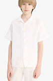 DeFacto Erkek Çocuk Oversize Geniş Kalıp Polo Yaka Müslin Kısa Kollu Gömlek W3239A625HSWT34