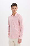 Modern Fit Polo Yaka Basic Düz Uzun Kollu Gömlek