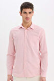 DeFacto Modern Fit Polo Yaka Basic Düz Uzun Kollu Gömlek E5045AX25SMRD92