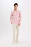 DeFacto Modern Fit Polo Yaka Basic Düz Uzun Kollu Gömlek E5045AX25SMRD92