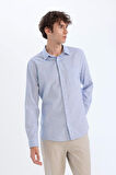 DeFacto Modern Fit Polo Yaka Basic Düz Uzun Kollu Gömlek E5045AX25SMIN100
