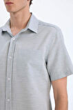 Modern Fit Polo Yaka Basic Düz Kısa Kollu Gömlek