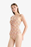 DeFacto Regular Fit Çiçekli Bürümcük Askılı Mayo-Fall in Love E5208AX25SMRD194
