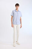 Modern Fit Polo Yaka Basic Düz Kısa Kollu Gömlek