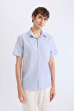 Modern Fit Polo Yaka Basic Düz Kısa Kollu Gömlek