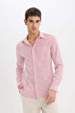 DeFacto Modern Fit Polo Yaka Çizgili Uzun Kollu Gömlek E5046AX25SMRD92