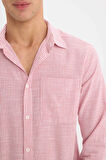DeFacto Modern Fit Polo Yaka Çizgili Uzun Kollu Gömlek E5046AX25SMRD92