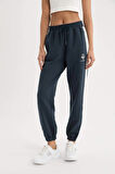 Defacto D7138 Lacivert DeFactoFit Standart Fit Sporcu Jogger İnce Eşofman Altı Beli Bağcıklı Cepli Baskılı
