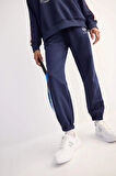 Defacto D7138 Lacivert DeFactoFit Standart Fit Sporcu Jogger İnce Eşofman Altı Beli Bağcıklı Cepli Baskılı