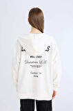 DeFacto Oversize Geniş Kalıp Kapüşonlu Baskılı Fermuarlı Kalın Sweatshirt E5991AX25SPWT32