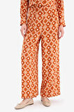 Wide Leg Geniş Bol Paça Desenli Viskon Pantolon 