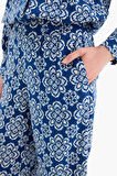 Wide Leg Geniş Bol Paça Desenli Viskon Pantolon 