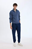 DeFacto Relax Fit Dik Yaka Fermuarlı Basic Düz Kalın Sweatshirt E5334AX24WNIN247
