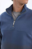 DeFacto Relax Fit Dik Yaka Fermuarlı Basic Düz Kalın Sweatshirt E5334AX24WNIN247