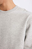 Oversize Geniş Kalıp Bisiklet Yaka Kalın Basic Düz Sweatshirt
